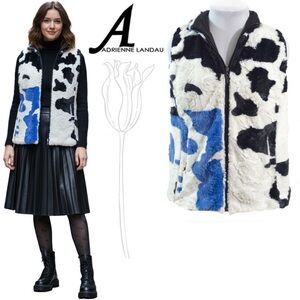 Funky Faux Fur Animal Print Reversible Vest M